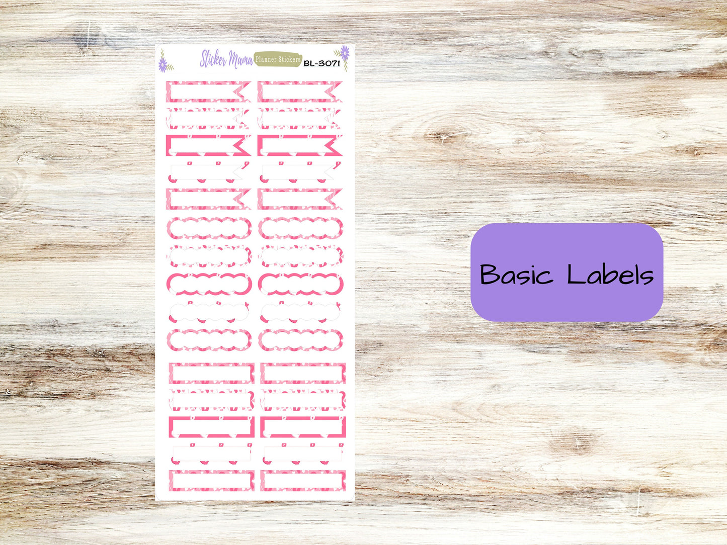 BL-3071 - HB-3071 October Breast Cancer Stickers - Basic Labels  - Half Boxes - Planner Stickers - Full Box for Planners