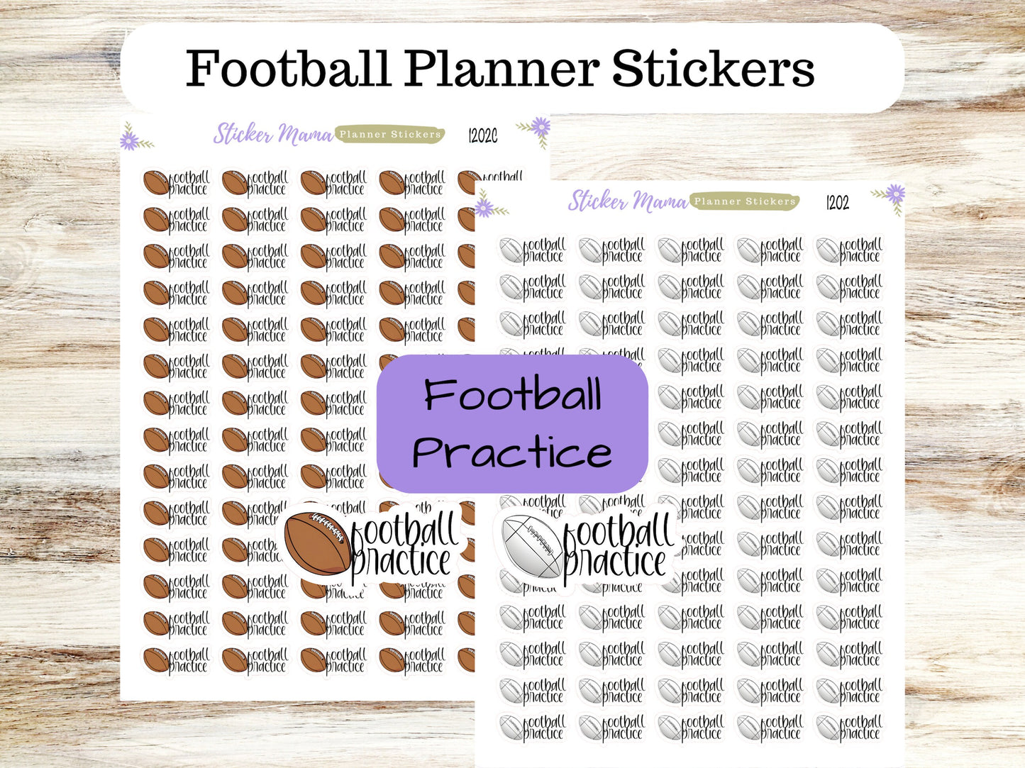 SS-1202 FOOTBALL PRACTICE Stickers || Football Planner Stickers || Football Sports Stickers || Football Games || Football Practice