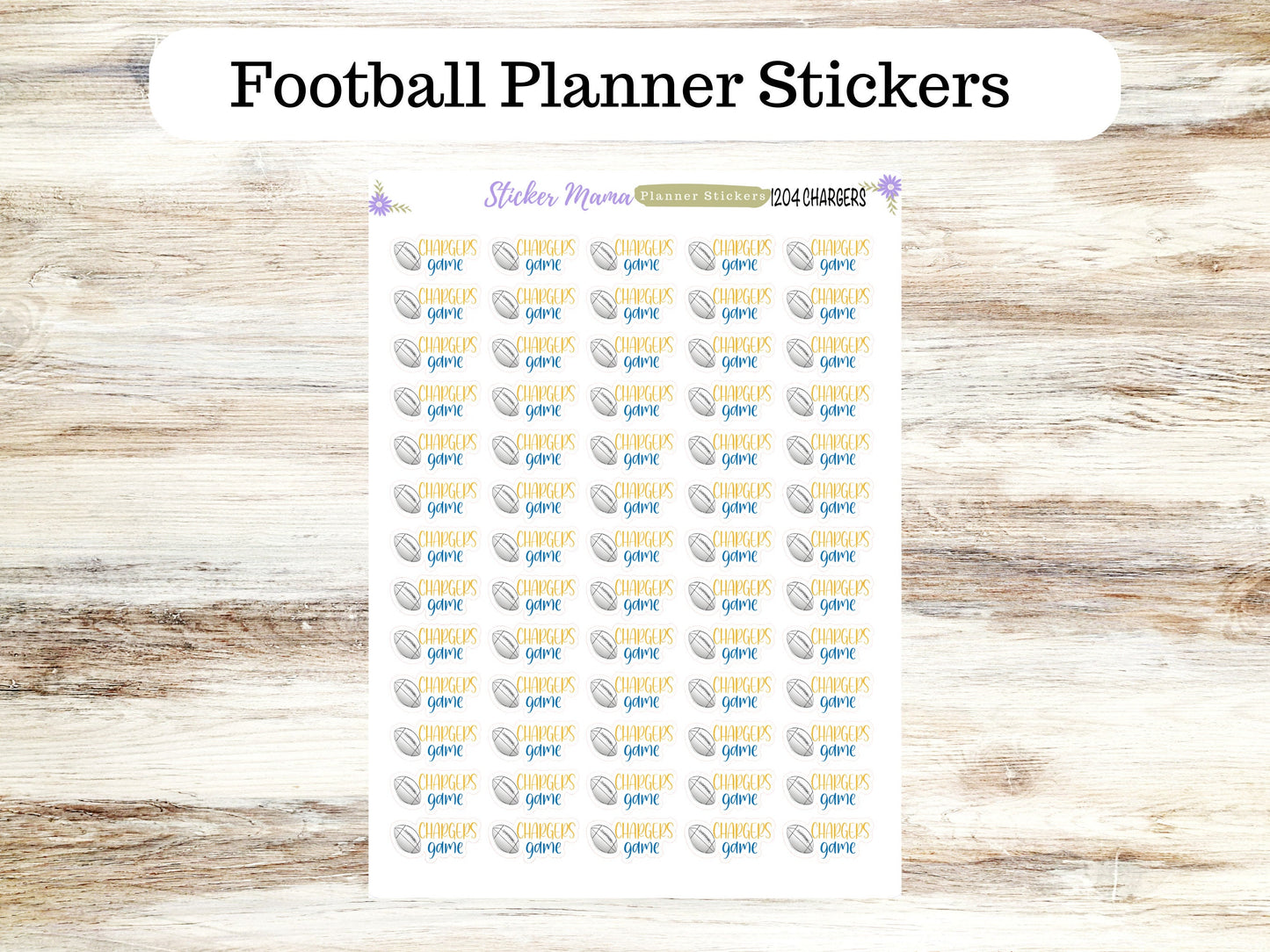 SS-1204 CUSTOM NFL Game Day Stickers || Football Planner Stickers || Football Sports Stickers || Football Games || Football Practice