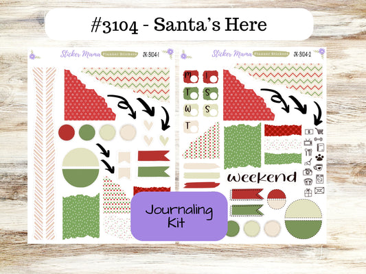 JOURNALING KIT  || #3104 || Santa's Here || Journal Planner || Planner Stickers || Journal Stickers