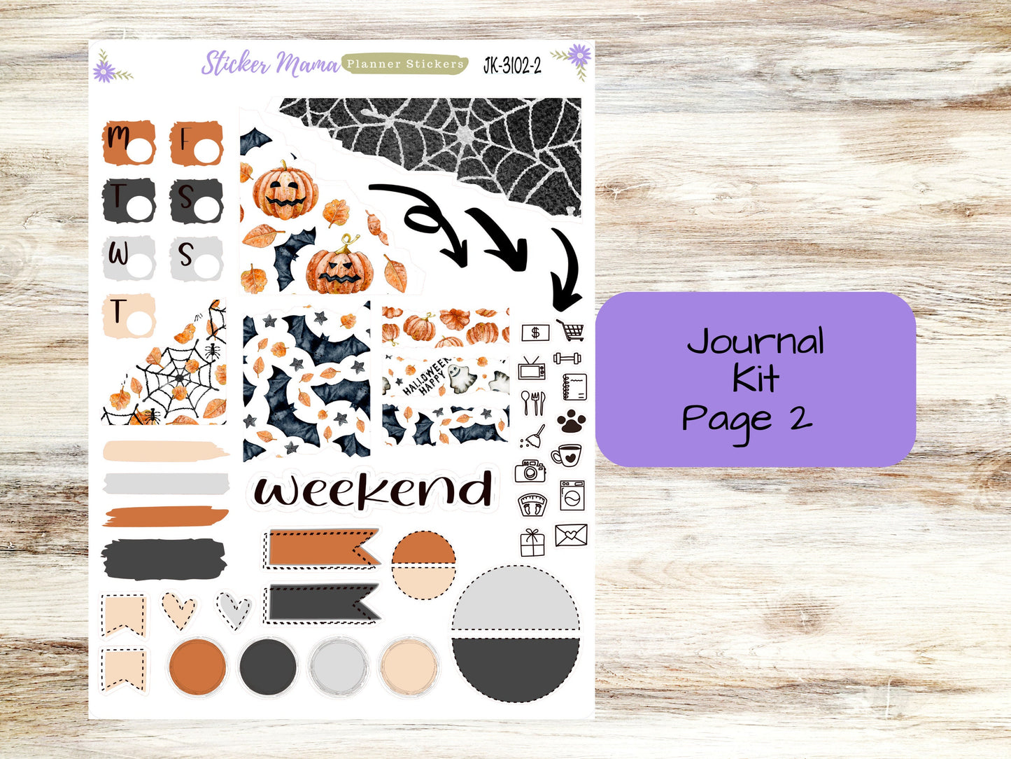 JOURNALING KIT  || #3102 || Jack - O - Lantern || Journal Planner || Planner Stickers || Journal Stickers