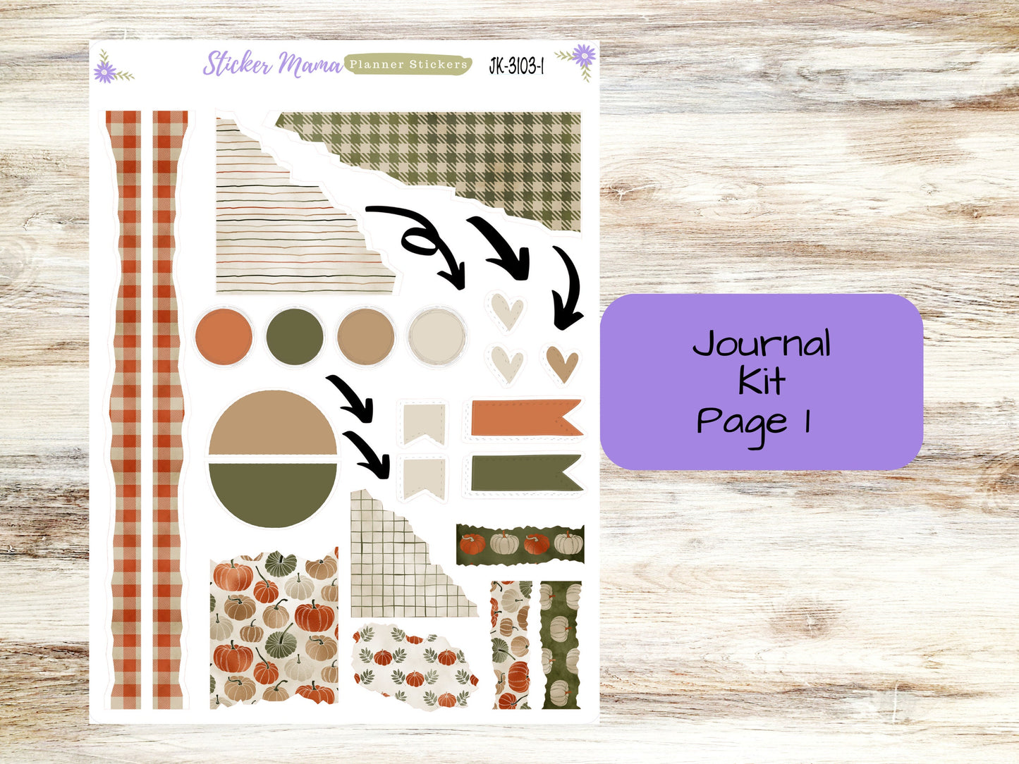 JOURNALING KIT  || #3103 || Thanksgiving Harvest || Journal Planner || Planner Stickers || Journal Stickers