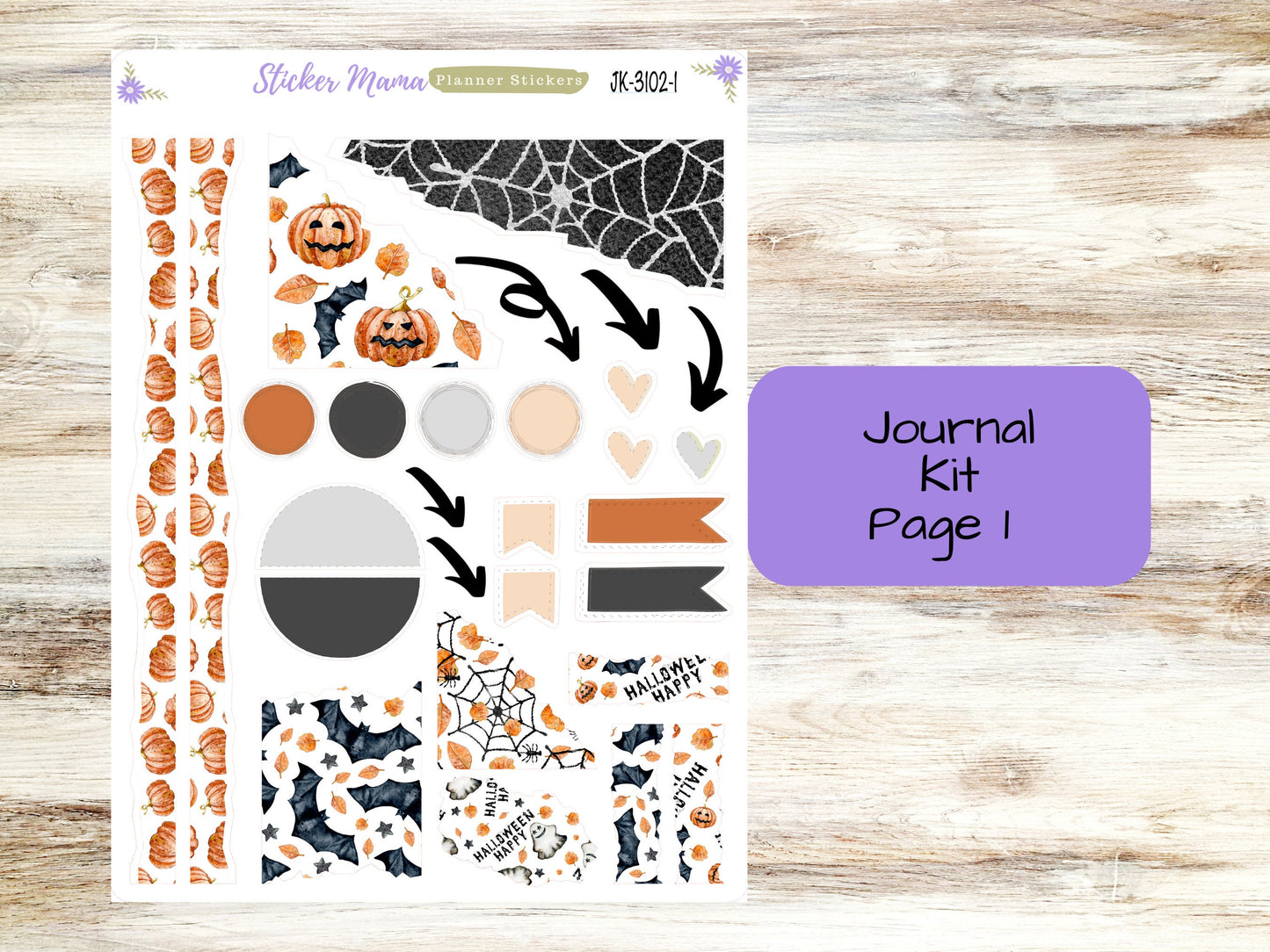 JOURNALING KIT  || #3102 || Jack - O - Lantern || Journal Planner || Planner Stickers || Journal Stickers