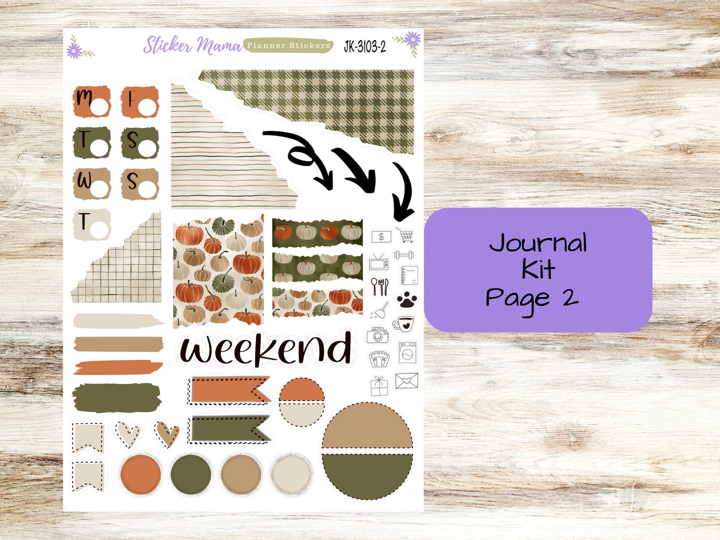 JOURNALING KIT  || #3103 || Thanksgiving Harvest || Journal Planner || Planner Stickers || Journal Stickers