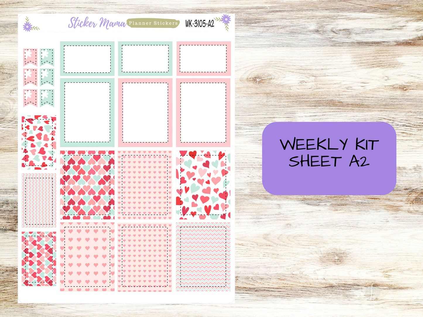 ERIN CONDREN WK-3105 - Hello, Love!  || Weekly Planner Kit || Erin Condren || Hourly Planner Kit || Vertical Planner Kit