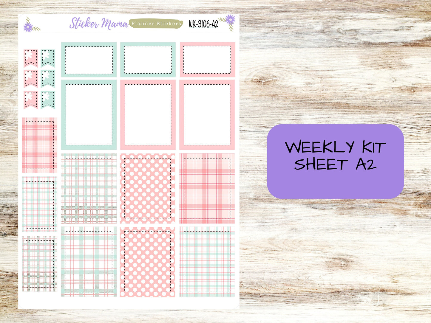 ERIN CONDREN WK-3106 - Hello, Plaid!  || Weekly Planner Kit || Erin Condren || Hourly Planner Kit || Vertical Planner Kit