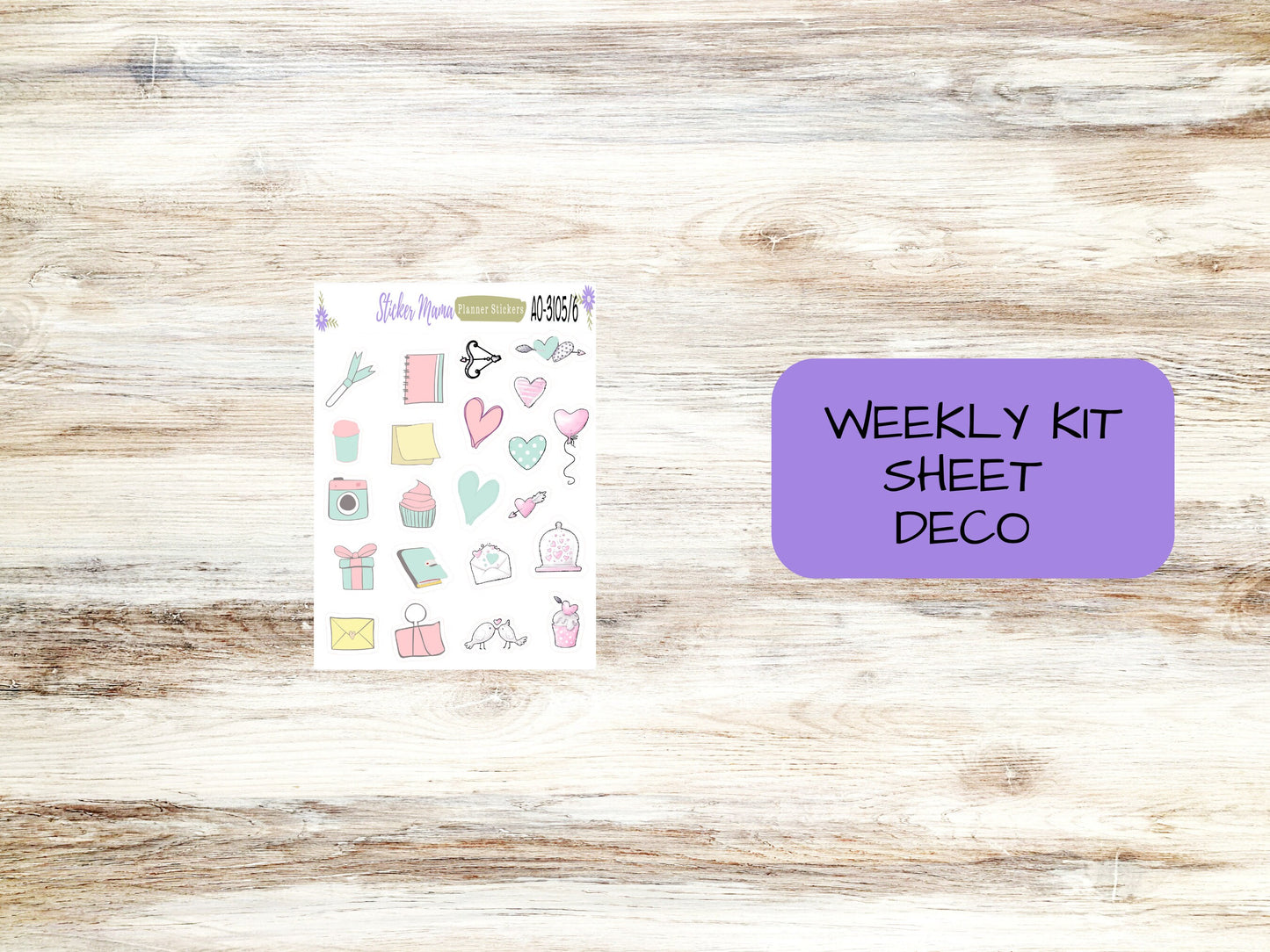 ERIN CONDREN WK-3105 - Hello, Love!  || Weekly Planner Kit || Erin Condren || Hourly Planner Kit || Vertical Planner Kit