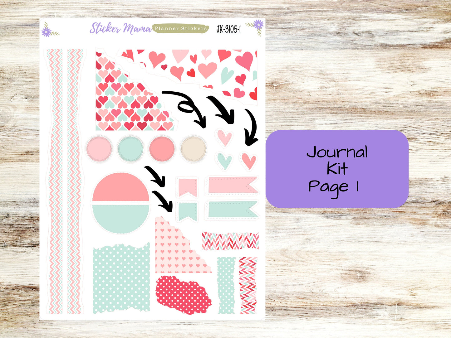 JOURNALING KIT  || #3105 || Hello, Love! || Journal Planner || Planner Stickers || Journal Stickers