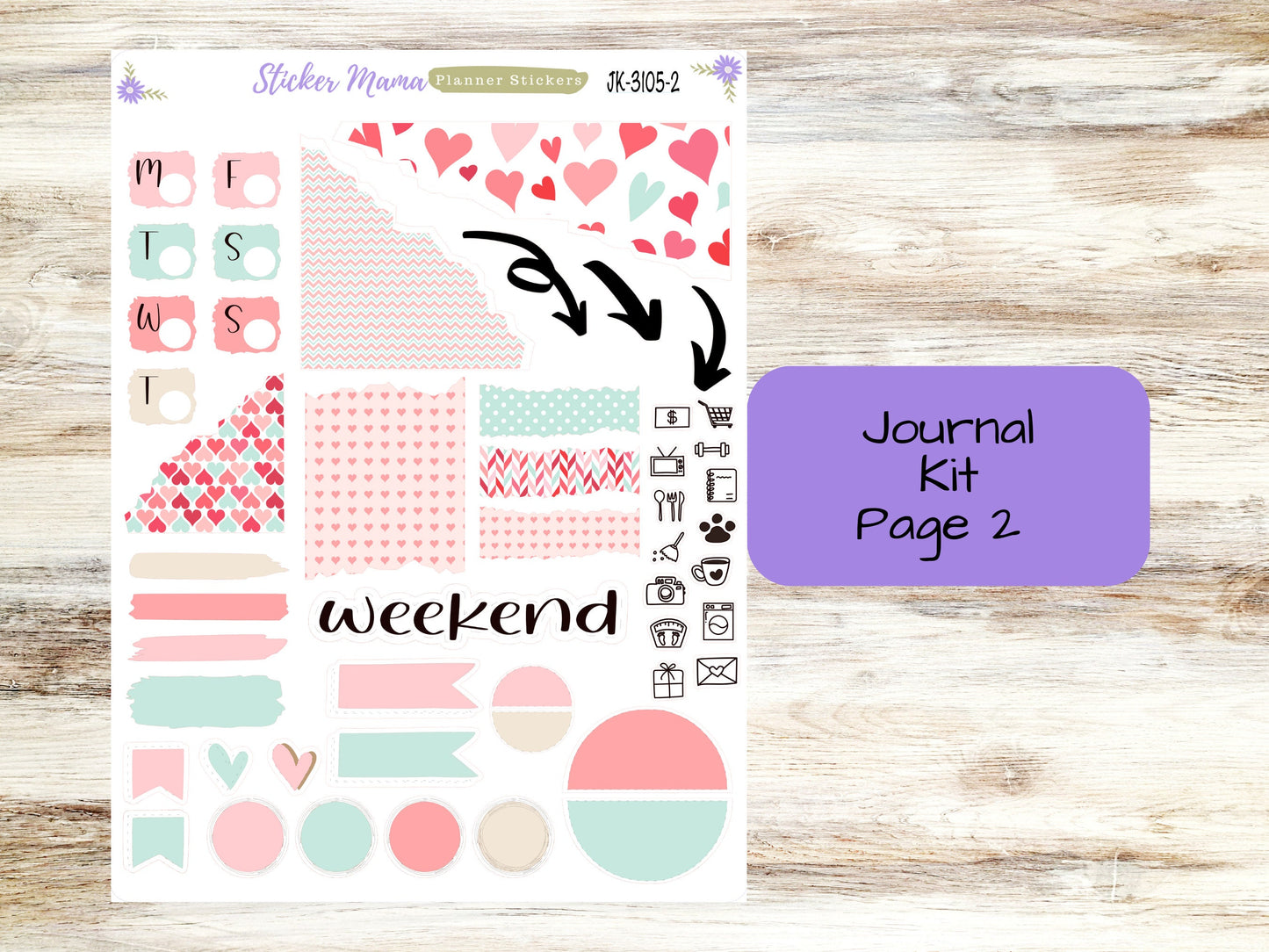 JOURNALING KIT  || #3105 || Hello, Love! || Journal Planner || Planner Stickers || Journal Stickers