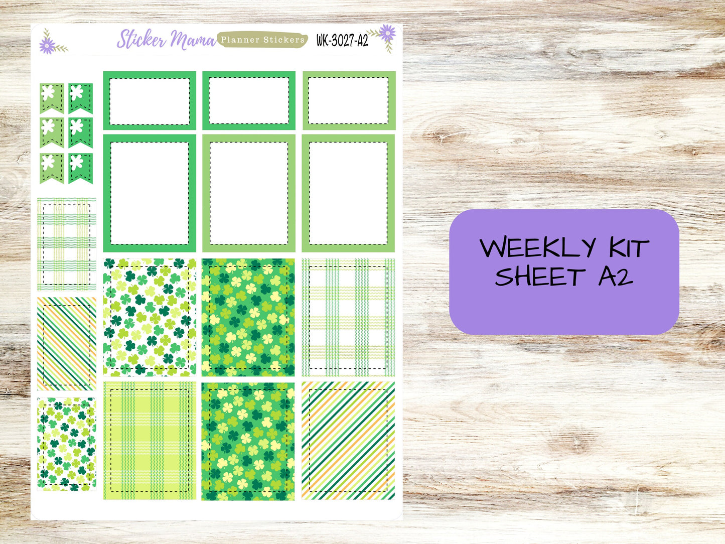 ERIN CONDREN WK-3027 - Lucky Irish  || Weekly Planner Kit || Erin Condren || Hourly Planner Kit || Vertical Planner Kit