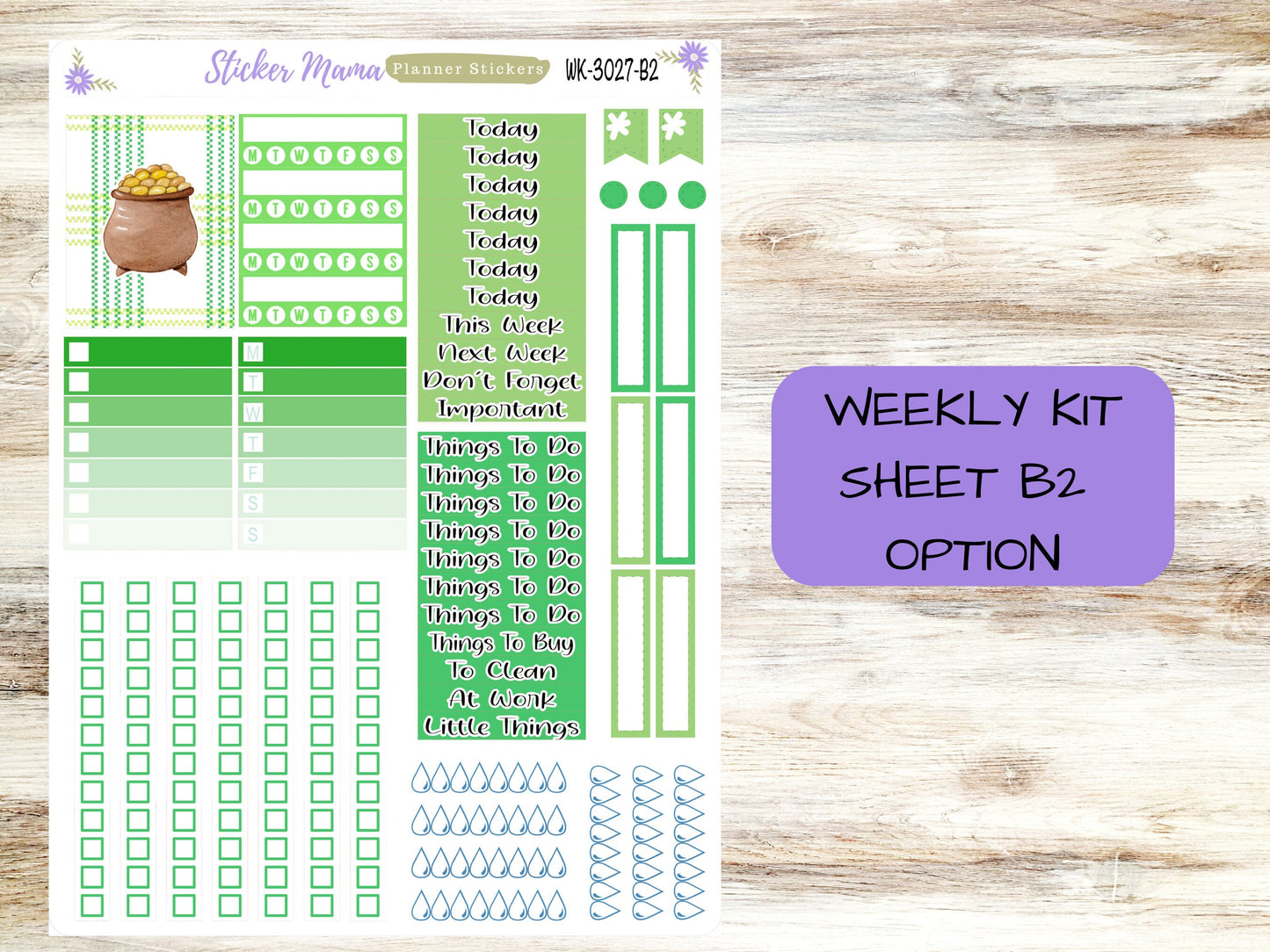 ERIN CONDREN WK-3027 - Lucky Irish  || Weekly Planner Kit || Erin Condren || Hourly Planner Kit || Vertical Planner Kit