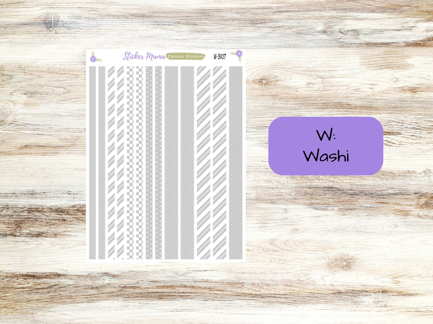 WASHI PLANNER STICKERS || 3107 || Neutral, Grey & White || Washi Stickers || Planner Stickers || Washi for Planners