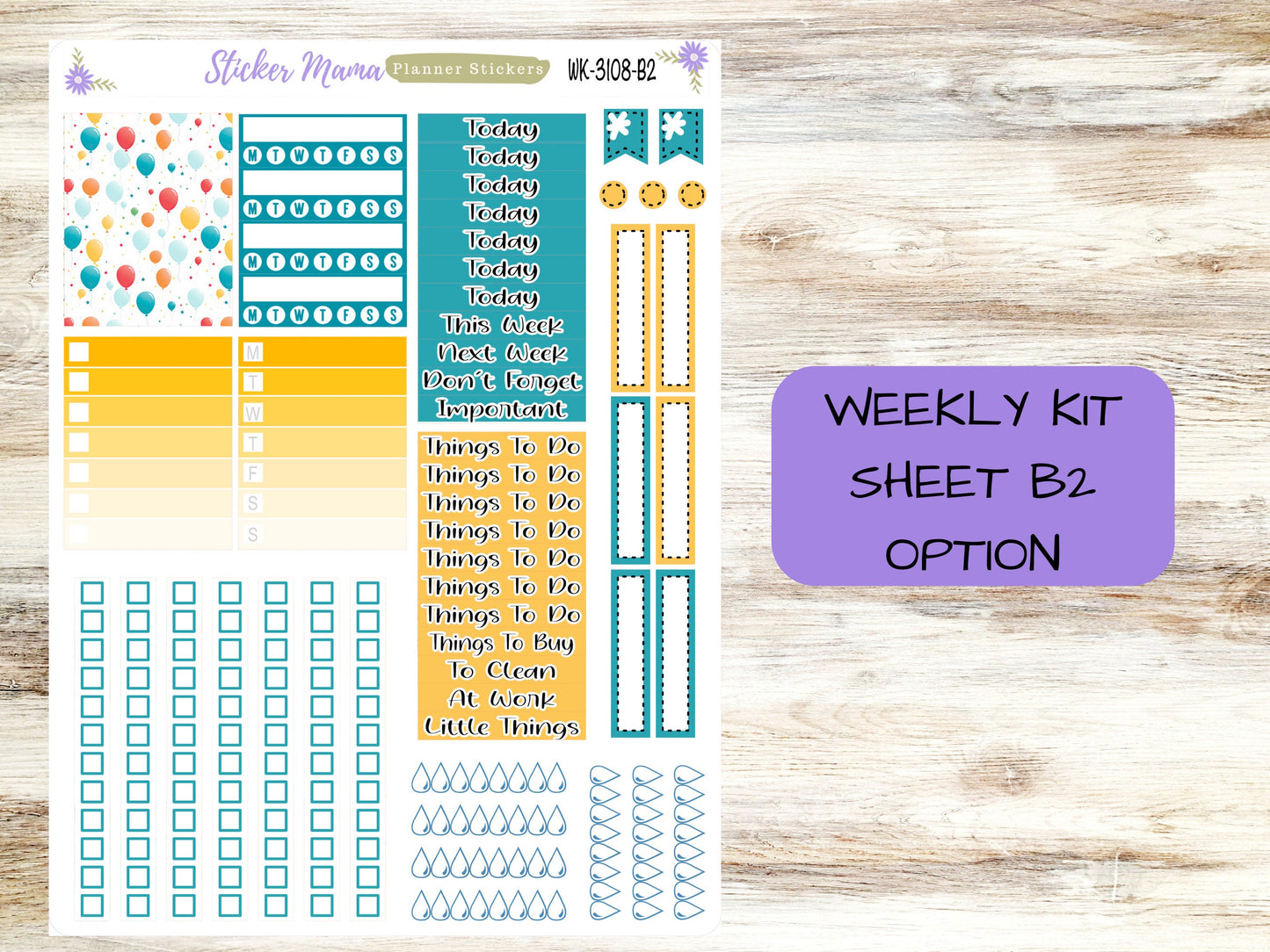 ERIN CONDREN WK-3108 - Happy Birthday!  || Weekly Planner Kit || Erin Condren || Hourly Planner Kit || Vertical Planner Kit