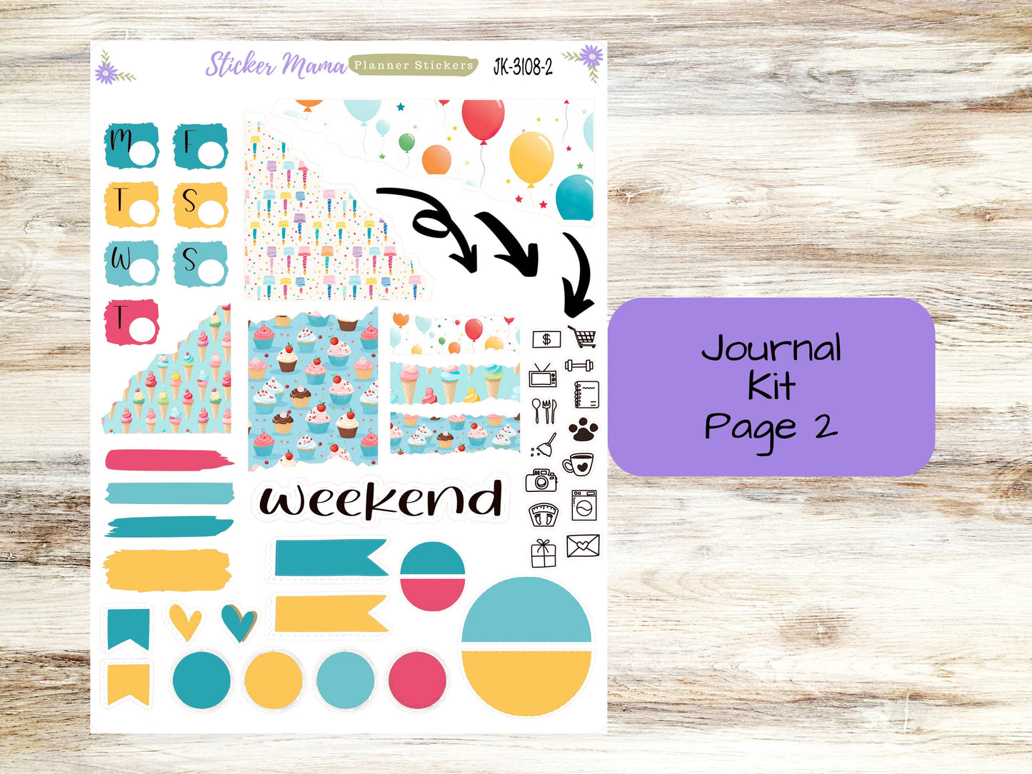 JOURNALING KIT  || #3108 || Happy Birthday! || Journal Planner || Planner Stickers || Journal Stickers