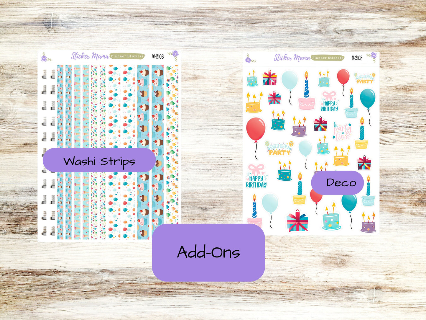 JOURNALING KIT  || #3108 || Happy Birthday! || Journal Planner || Planner Stickers || Journal Stickers