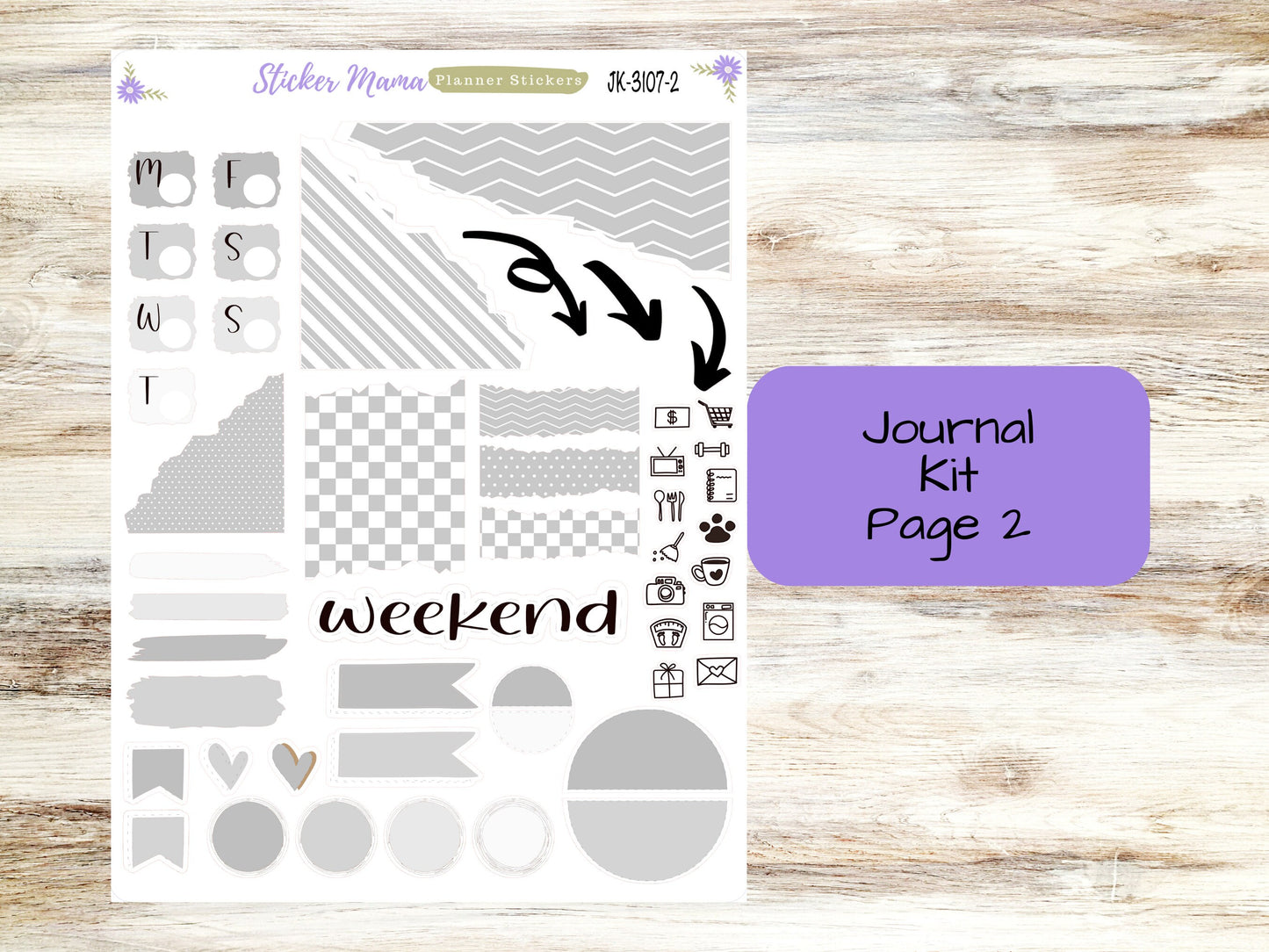 JOURNALING KIT  || #3107 ||  Neutral, Grey & White || Journal Planner || Planner Stickers || Journal Stickers