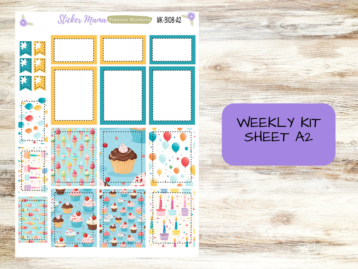 ERIN CONDREN WK-3108 - Happy Birthday!  || Weekly Planner Kit || Erin Condren || Hourly Planner Kit || Vertical Planner Kit