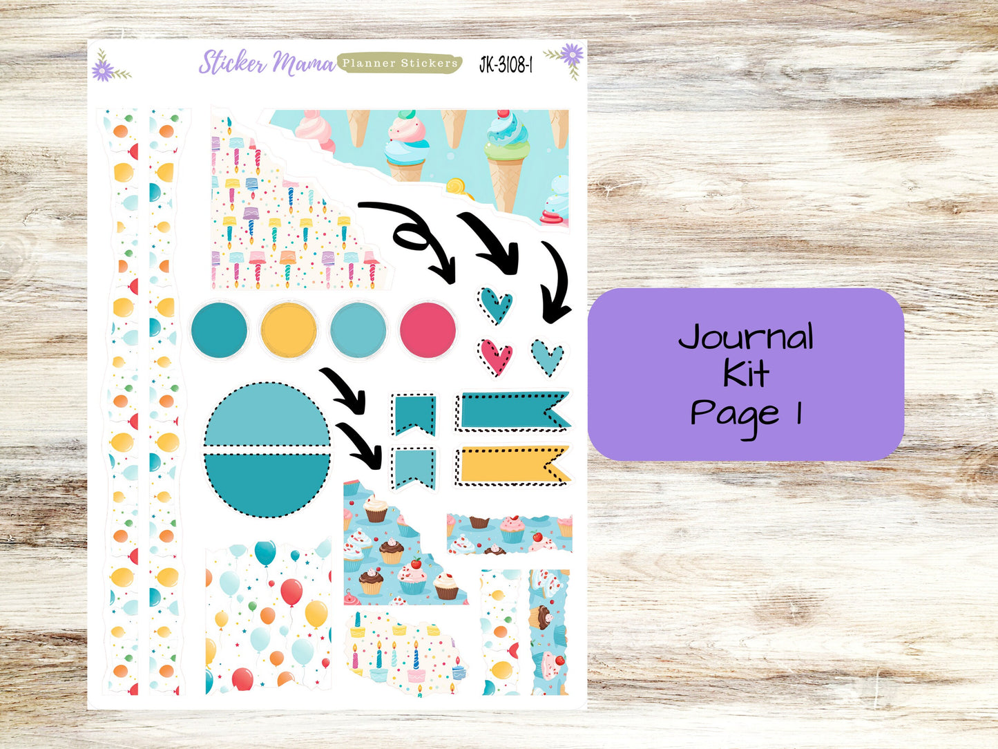 JOURNALING KIT  || #3108 || Happy Birthday! || Journal Planner || Planner Stickers || Journal Stickers