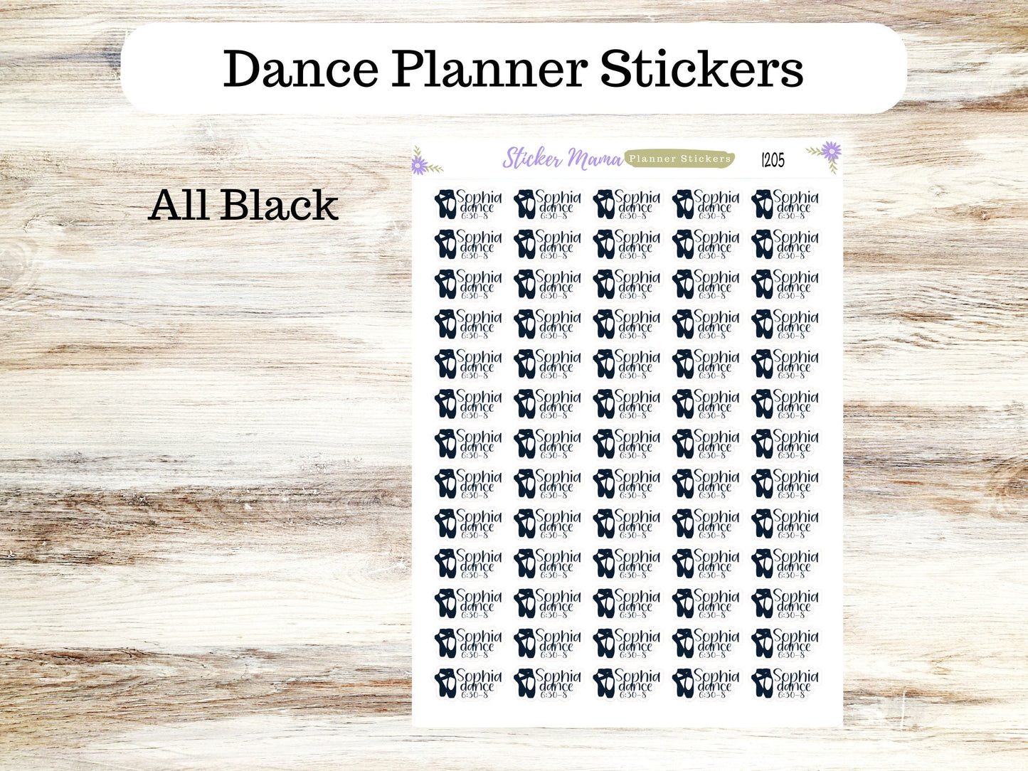 SS-1205 CUSTOM PERSONALIZED Dance Stickers || Dance Practice Planner Stickers ||