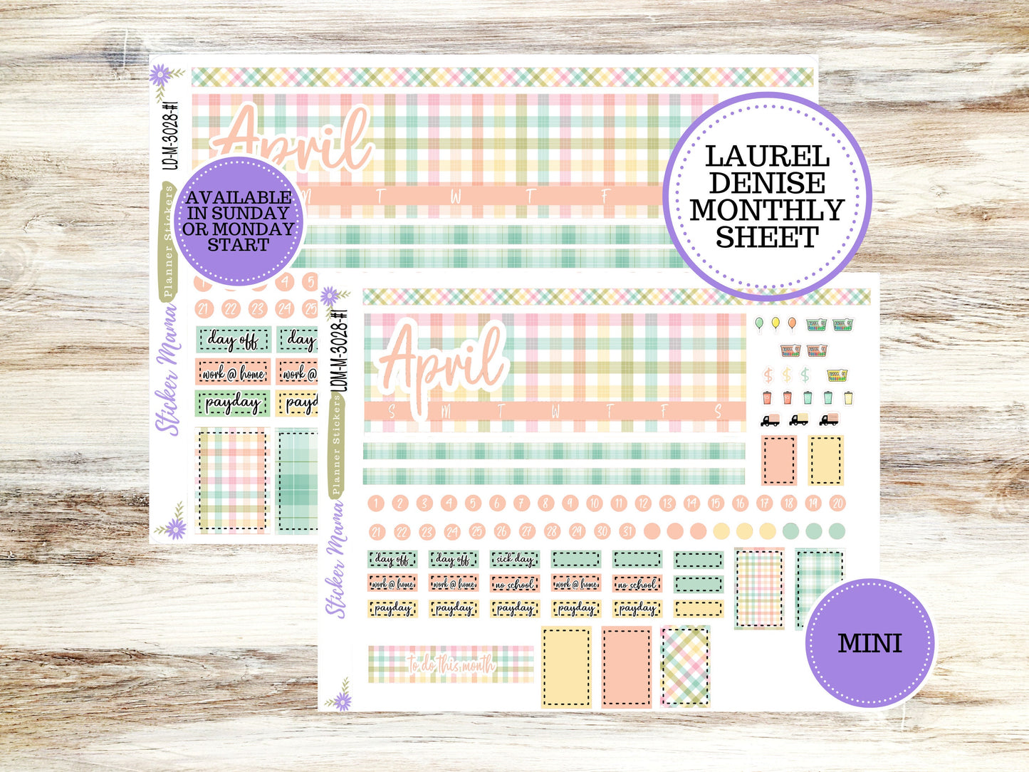 LAUREL DENISE PLANNER Kit #3028 || Laurel Denise Kit || Laurel Denise Stickers || April Laurel Denise