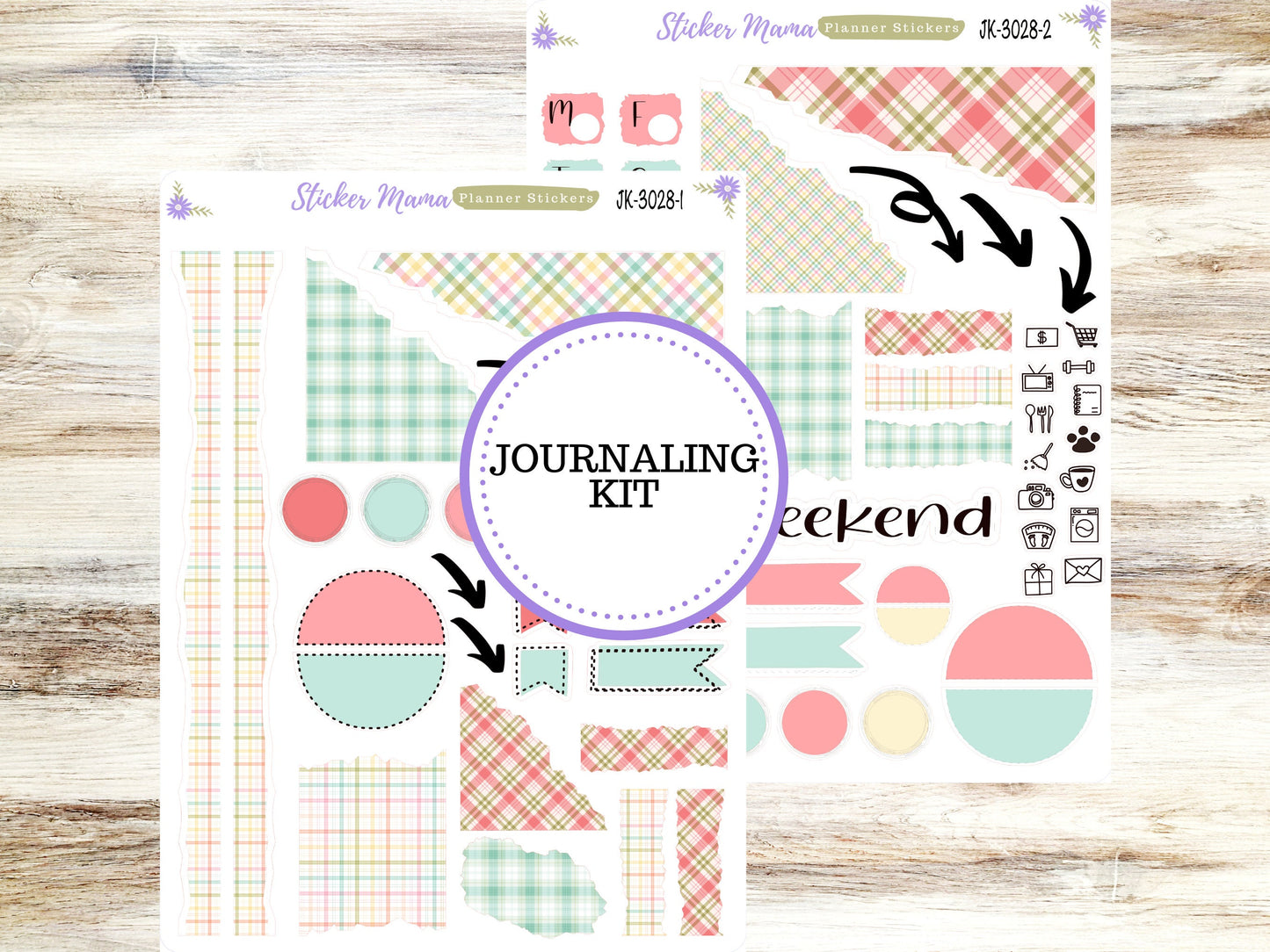 JOURNALING KIT  || #3028 || Spring Plaid  || Journal Planner || Planner Stickers || Journal Stickers