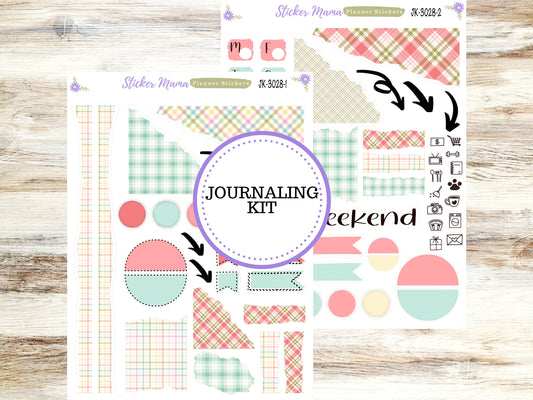 JOURNALING KIT  || #3028 || Spring Plaid  || Journal Planner || Planner Stickers || Journal Stickers