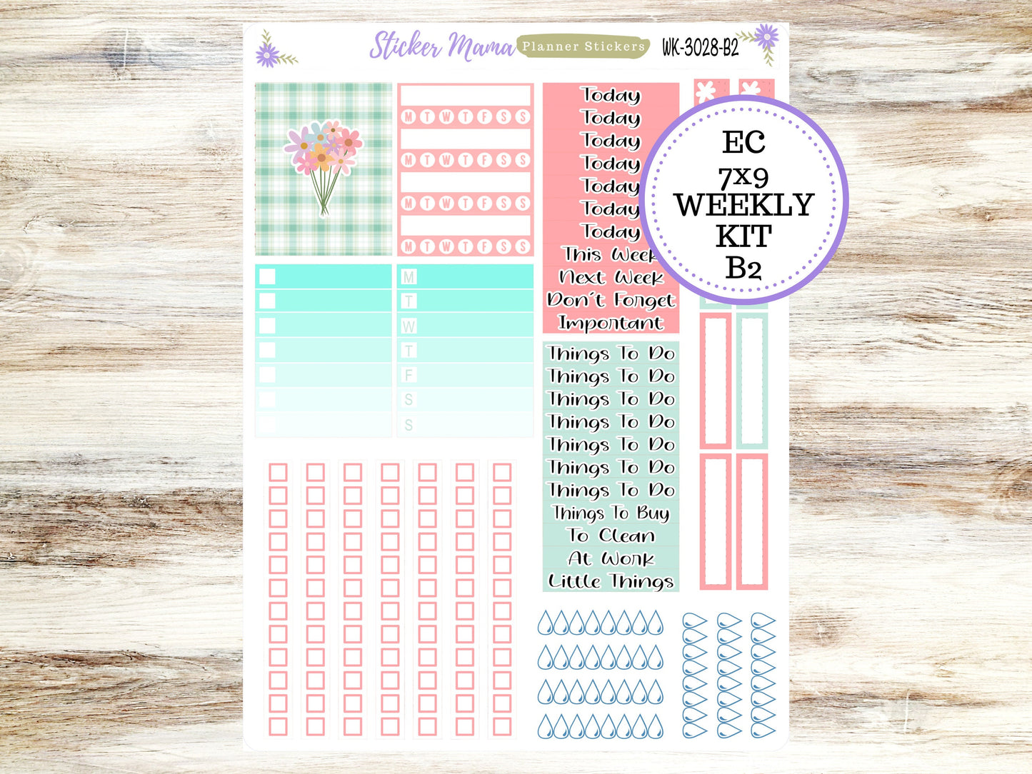 ERIN CONDREN WK-3028 - Spring Plaid   || Weekly Planner Kit || Erin Condren || Hourly Planner Kit || Vertical Planner Kit