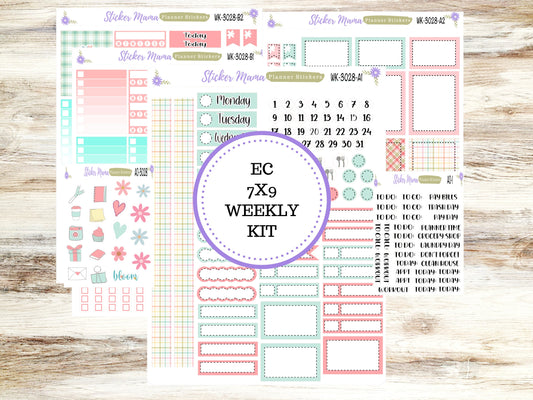 ERIN CONDREN WK-3028 - Spring Plaid   || Weekly Planner Kit || Erin Condren || Hourly Planner Kit || Vertical Planner Kit