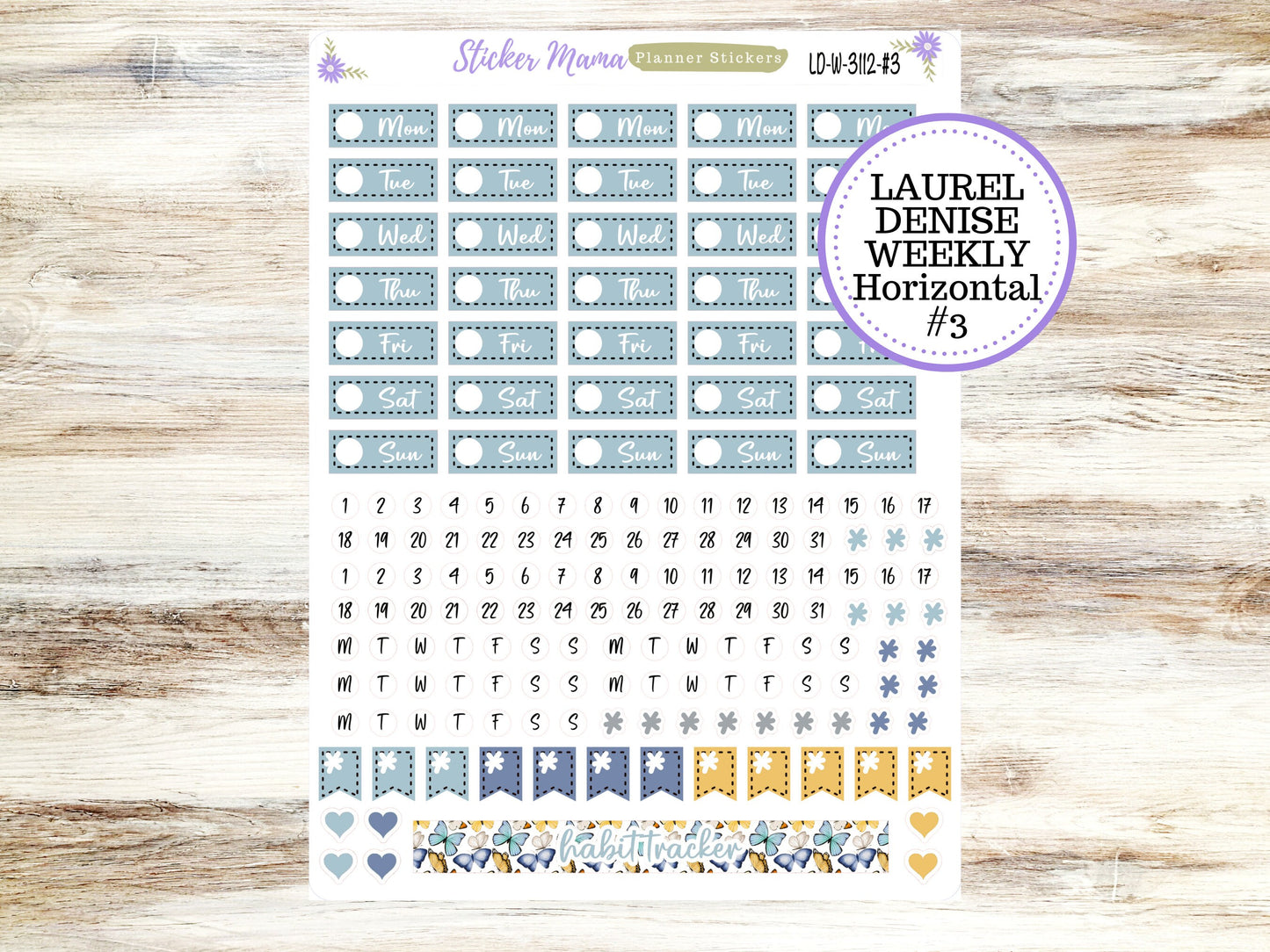 LAUREL DENISE PLANNER Kit #3112 || Laurel Denise Kit || Laurel Denise Stickers || Laurel Denise Horizontal Vertical || June Laurel Denise