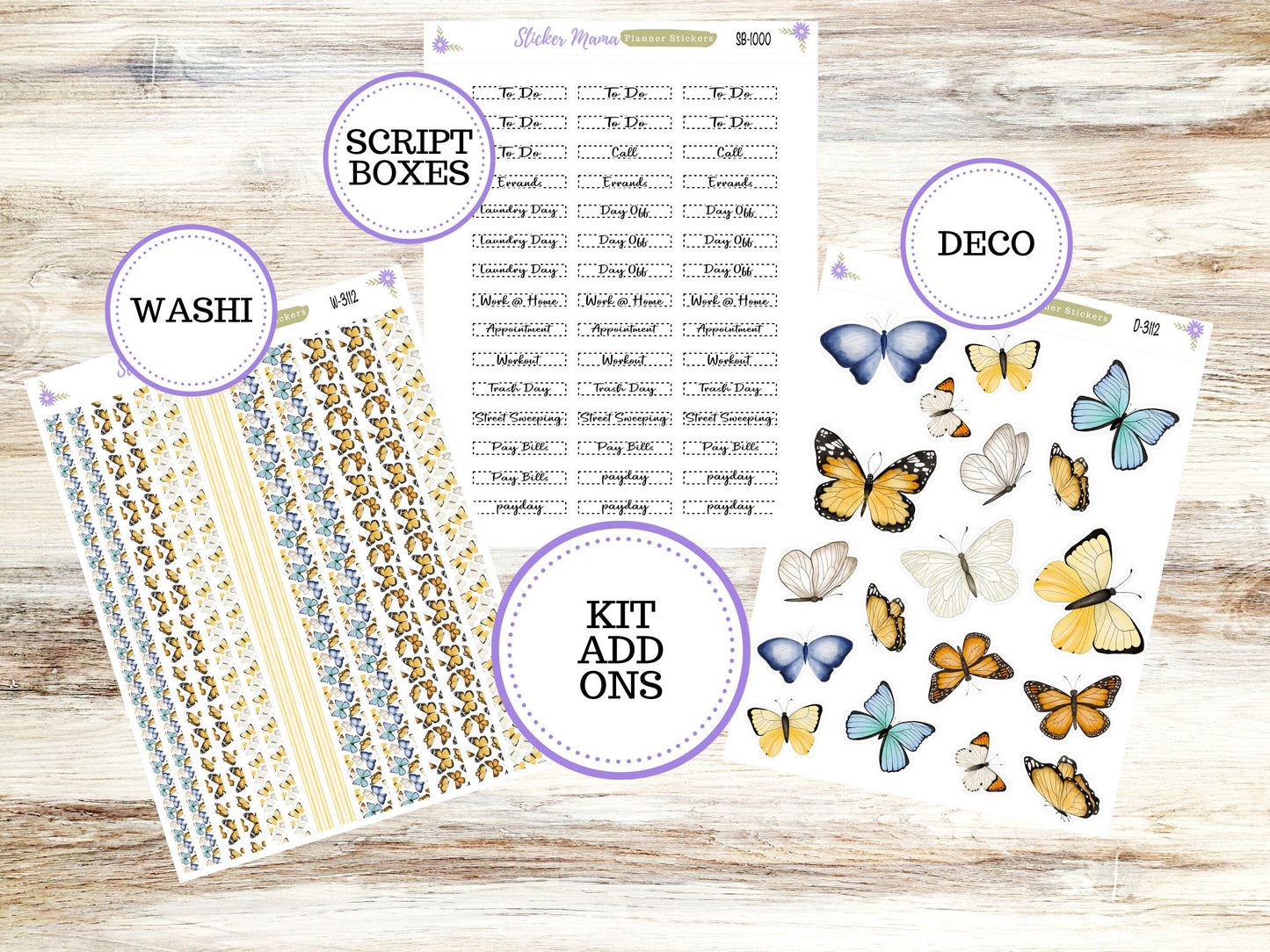 SIMPLE KIT  || #3112 || Spring Butterfly Kit  || Any Kind Planner || Planner Stickers || Planner Stickers