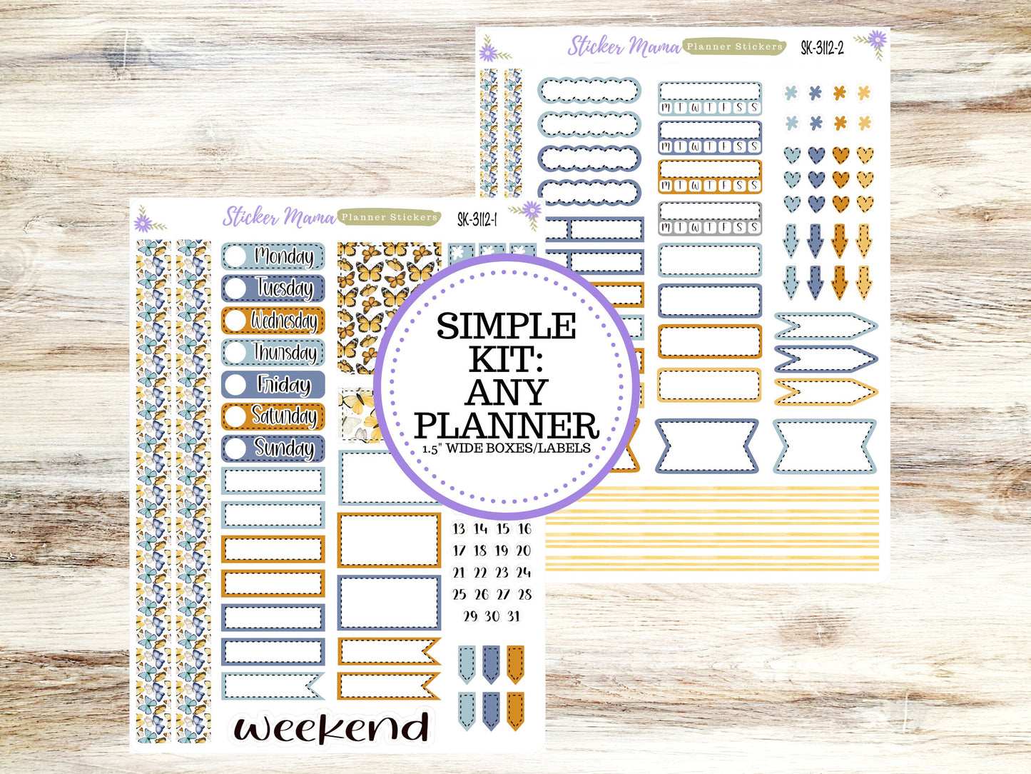 SIMPLE KIT  || #3112 || Spring Butterfly Kit  || Any Kind Planner || Planner Stickers || Planner Stickers