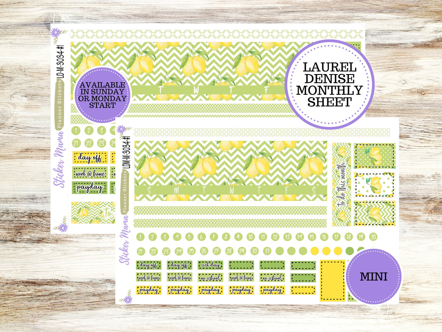 LAUREL DENISE PLANNER Kit #3034 || Laurel Denise Kit || Laurel Denise Stickers || Lemon Laurel Denise