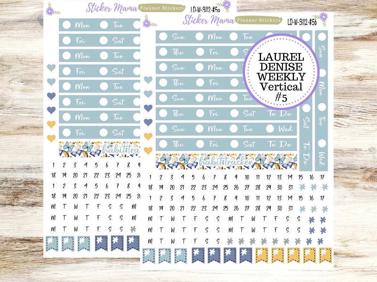 LAUREL DENISE PLANNER Kit #3112 || Laurel Denise Kit || Laurel Denise Stickers || Laurel Denise Horizontal Vertical || June Laurel Denise