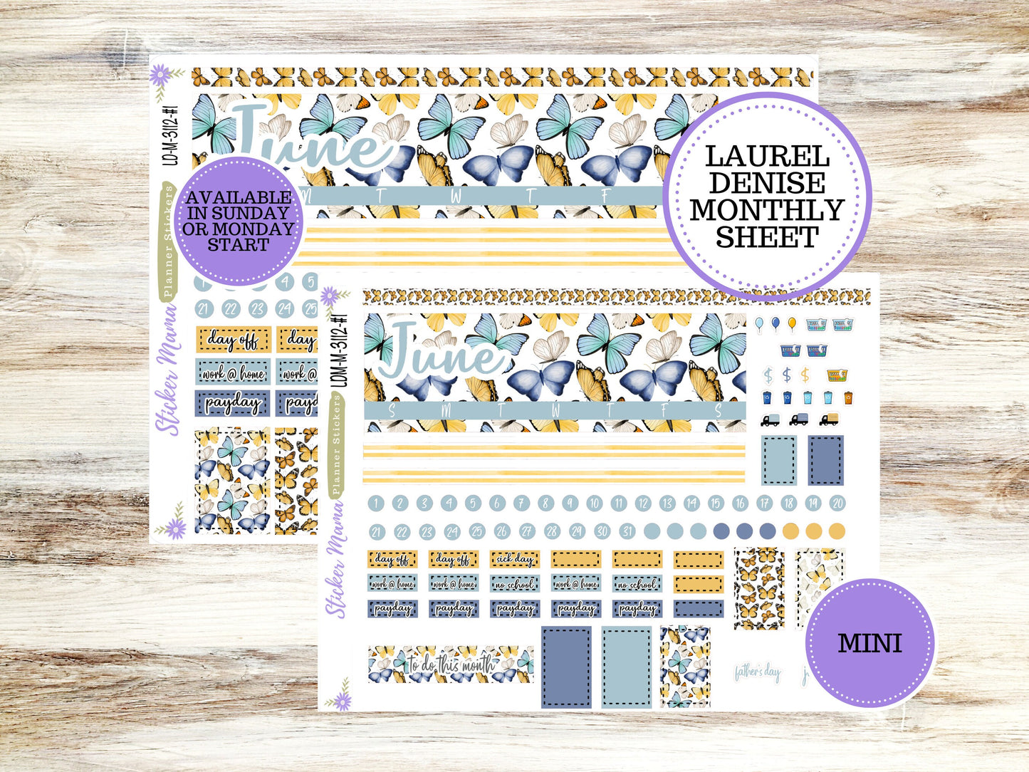 LAUREL DENISE PLANNER Kit #3112 || Laurel Denise Kit || Laurel Denise Stickers || Laurel Denise Horizontal Vertical || June Laurel Denise