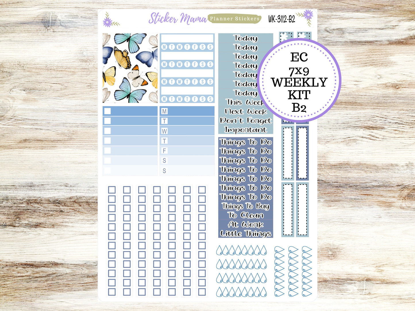 ERIN CONDREN WK-3112 - Spring Butterly Kit  || Weekly Planner Kit || Erin Condren || Hourly Planner Kit || Vertical Planner Kit