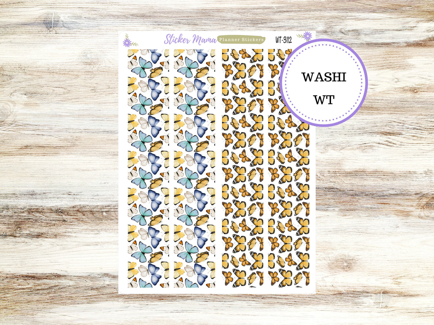 WASHI PLANNER STICKERS || 3112 || Spring Butterfly || Washi Stickers || Planner Stickers || Washi for Planners