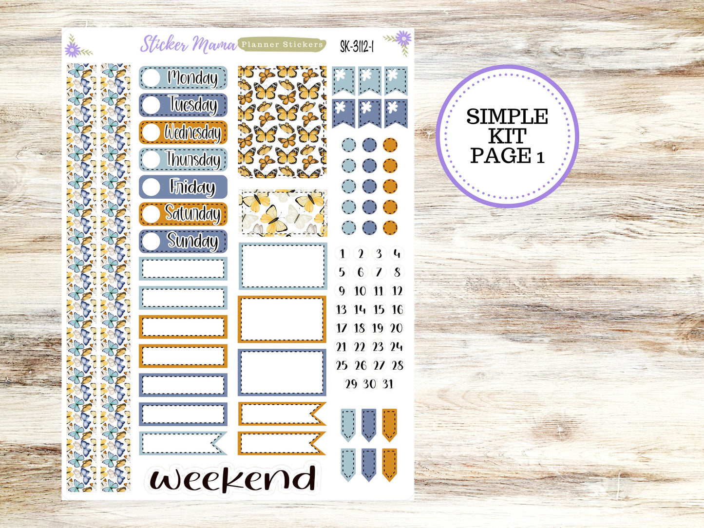 SIMPLE KIT  || #3112 || Spring Butterfly Kit  || Any Kind Planner || Planner Stickers || Planner Stickers