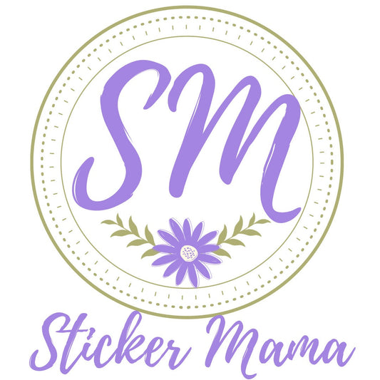 the logo for sticker mama