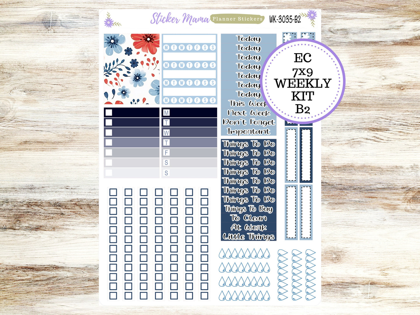 ERIN CONDREN WK-3035 - American Dream Kit  || Weekly Planner Kit || Erin Condren || Hourly Planner Kit || Vertical Planner Kit