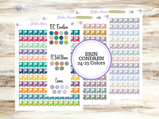 EC COLOR FLAGS || Erin Condren Flags || 2024-2025 Colors || Evolve, Bold Blooms, Canvas