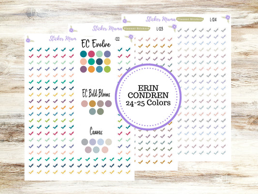 EC COLOR CHECKMARKS  || Erin Condren Checkmarks || 2024-2025 Colors || Evolve, Bold Blooms, Canvas