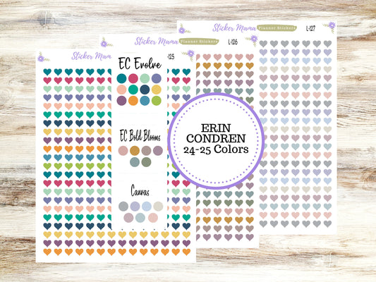 EC COLOR HEARTS  || Erin Condren Hearts || 2024-2025 Colors || Evolve, Bold Blooms, Canvas