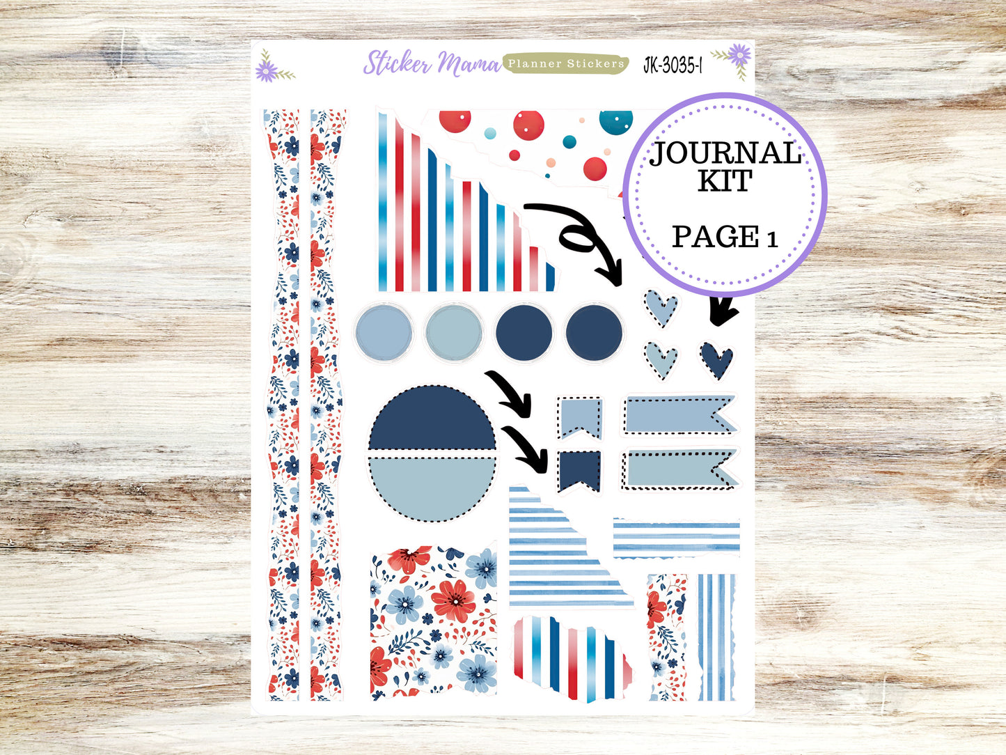 JOURNALING KIT  || #3035 || American Dream  || Journal Planner || Planner Stickers || Journal Stickers