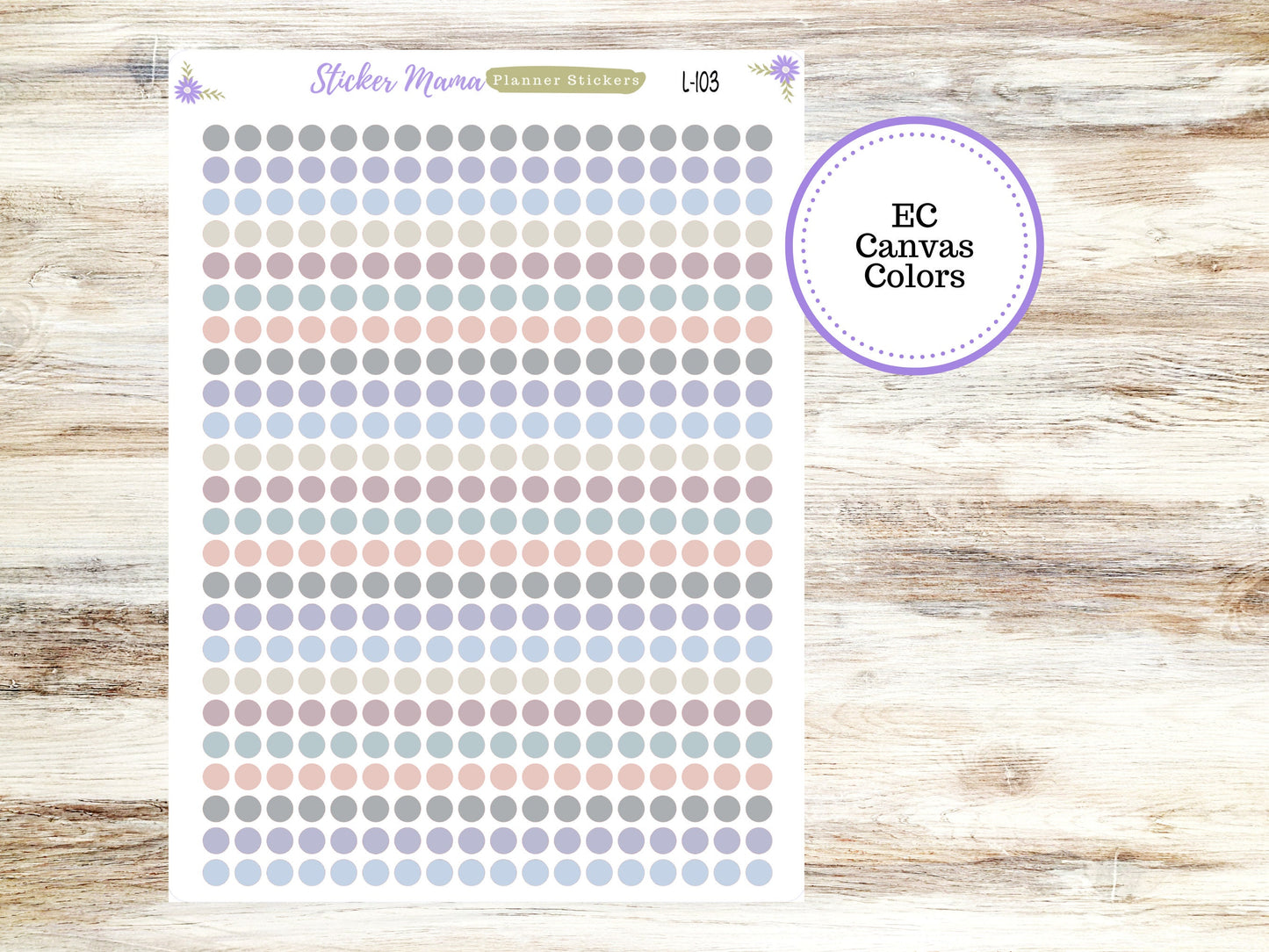 EC COLOR CIRCLES || Erin Condren Dots || 2024-2025 Colors || Evolve, Bold Blooms, Canvas