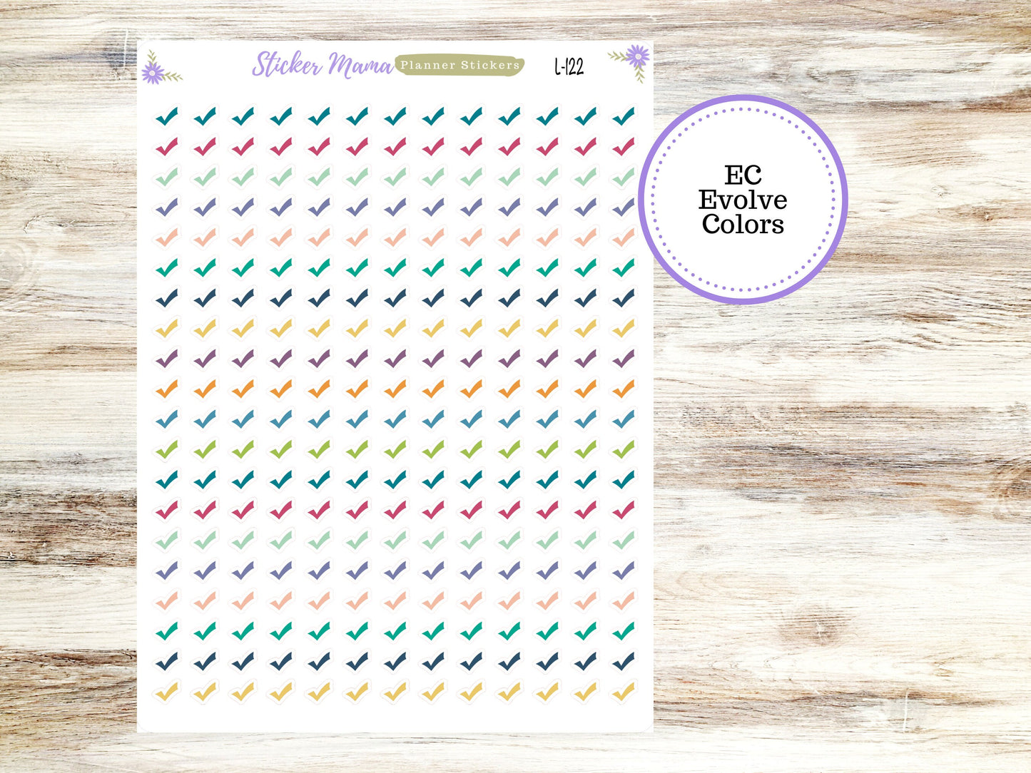 EC COLOR CHECKMARKS  || Erin Condren Checkmarks || 2024-2025 Colors || Evolve, Bold Blooms, Canvas