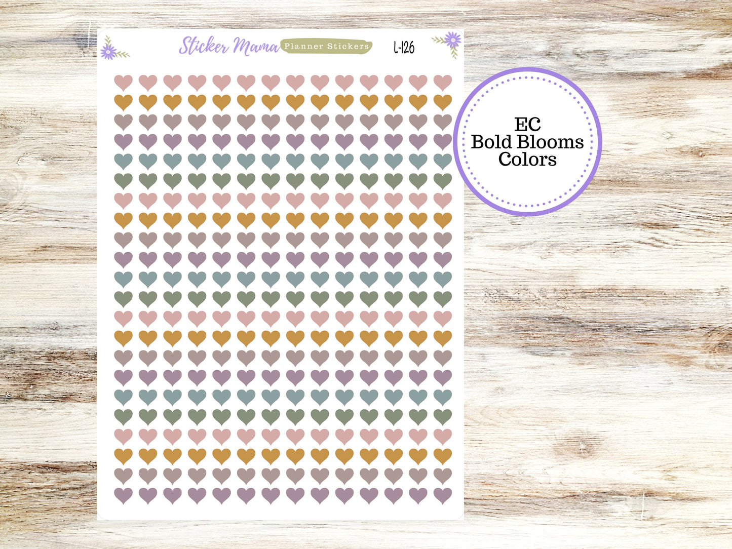 EC COLOR HEARTS  || Erin Condren Hearts || 2024-2025 Colors || Evolve, Bold Blooms, Canvas