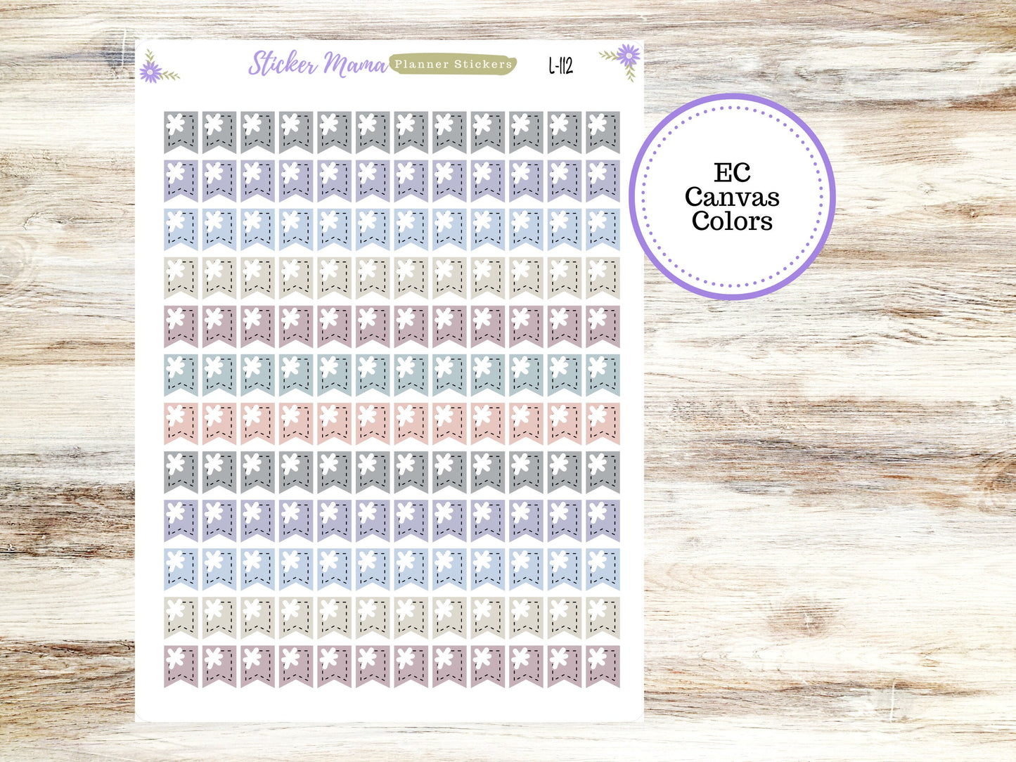 EC COLOR FLAGS - Dashed || Erin Condren Flags || 2024-2025 Colors || Evolve, Bold Blooms, Canvas