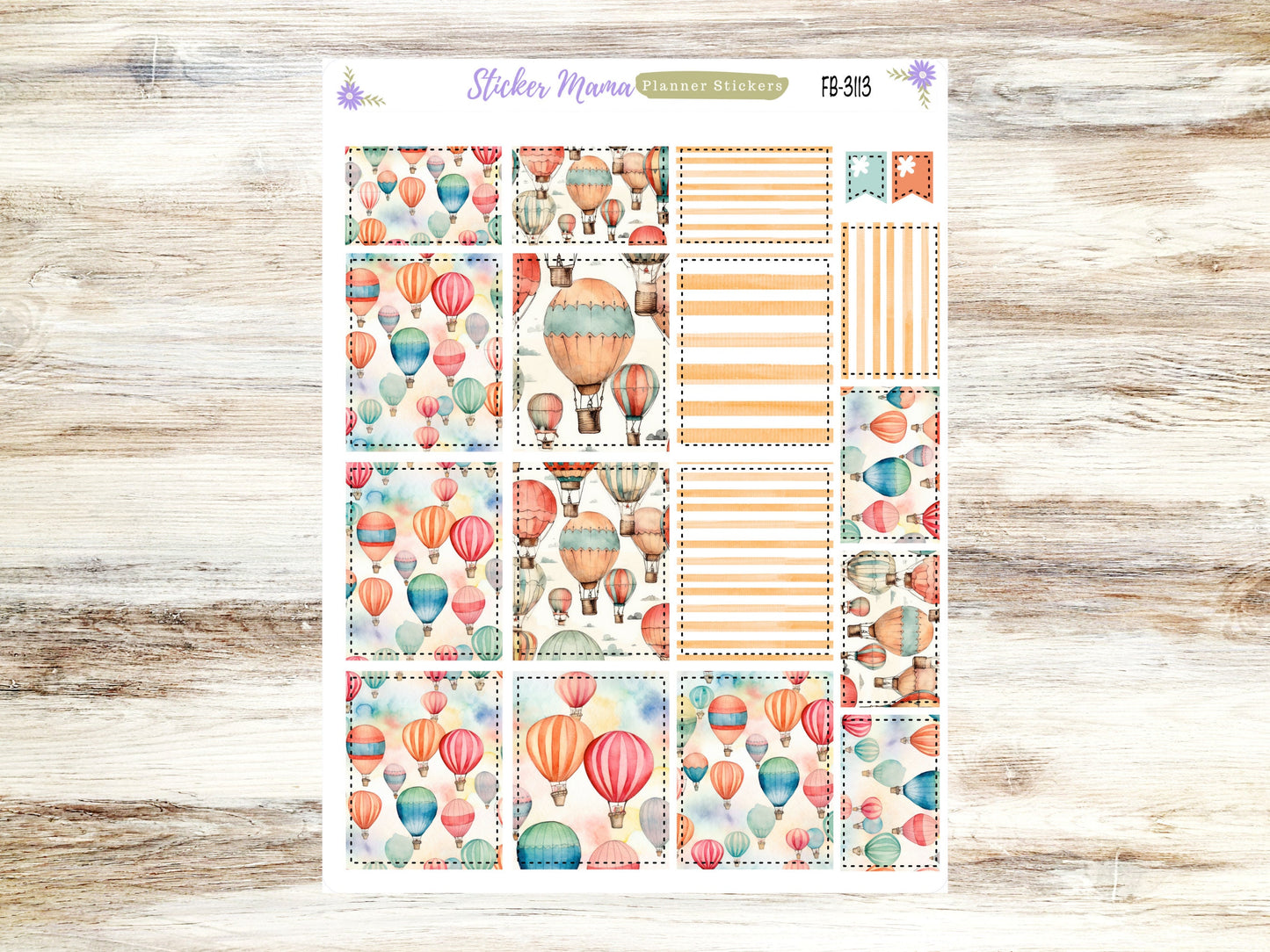 FULL BOXES-3113 || Hot Air Balloons || Planner Stickers -|| Full Box for Planners