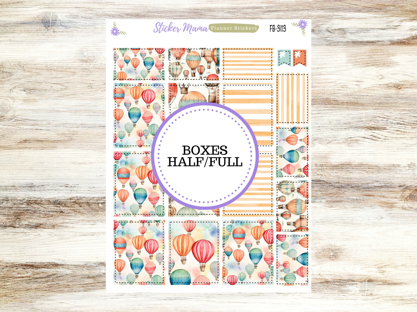 FULL BOXES-3113 || Hot Air Balloons || Planner Stickers -|| Full Box for Planners