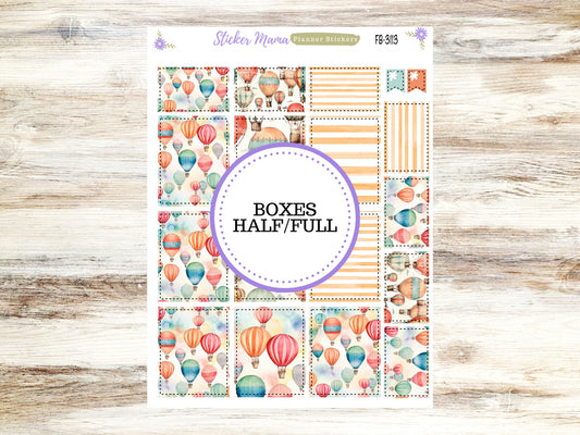 FULL BOXES-3113 || Hot Air Balloons || Planner Stickers -|| Full Box for Planners